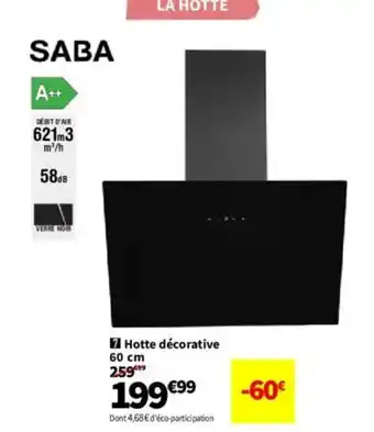 Conforama SABA Hotte décorative offre