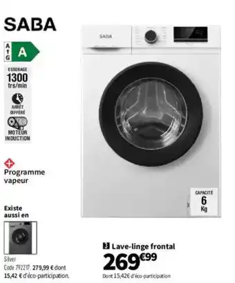 Conforama SABA Lave linge frontal offre