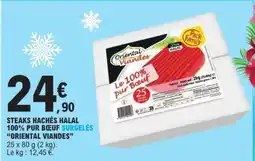 E.Leclerc STEAKS HACHÉS HALAL 100% PUR BŒUF SURGELÉS “ORIENTAL VIANDES” offre