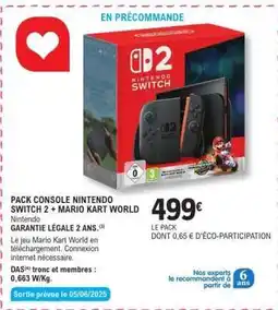 E.Leclerc Pack Console Nintendo Switch 2 + Mario Kart World offre