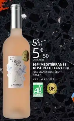 E.Leclerc IGP* MÉDITERRANÉE ROSÉ RÉCOLTANT BIO offre