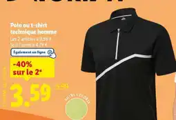 Lidl Polo ou t-shirt technique homme offre