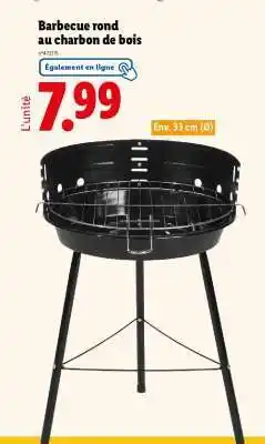 Lidl Barbecue rond au charbon de bois offre