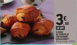 E.Leclerc 6 Pains au Chocolat Pur Beurre Excellence offre