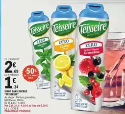 E.Leclerc Sirop Sans Sucres Teisseire offre