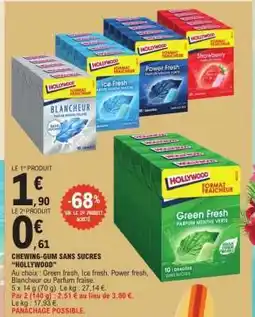 E.Leclerc Chewing-gum sans sucres 'Hollywood' offre