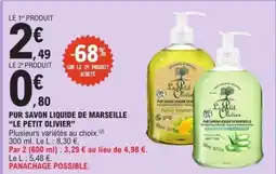 E.Leclerc PUR SAVON LIQUIDE DE MARSEILLE “LE PETIT OLIVIER” offre