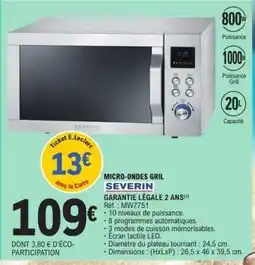 E.Leclerc MICRO-ONDES GRIL SEVERIN offre