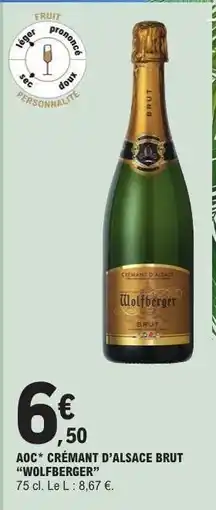 E.Leclerc AOC Crémant d'Alsace Brut 'Wolfberger' offre