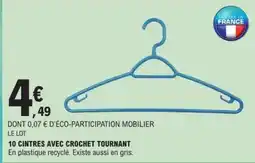 E.Leclerc 10 cintres avec crochet tournant offre