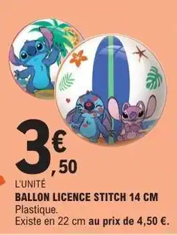 E.Leclerc BALLON LICENCE STITCH 14 CM offre