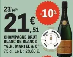 E.Leclerc CHAMPAGNE BRUT BLANC DE BLANCS “G.H. MARTEL & C” offre