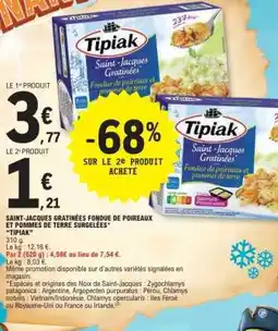 E.Leclerc Tipiak Saint-Jacques Gratinées offre