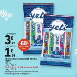 E.Leclerc 12 TUBES GLACÉS PANACHÉS ORIGINAL “YETI” offre