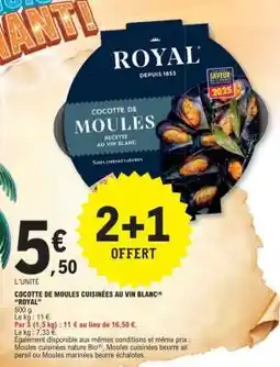 E.Leclerc COCOTTE DE MOULES CUISINÉES AU VIN BLANC offre
