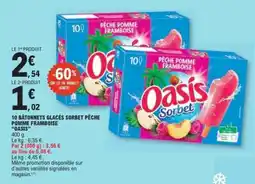 E.Leclerc Oasis Sorbet Pêche Pomme Framboise offre