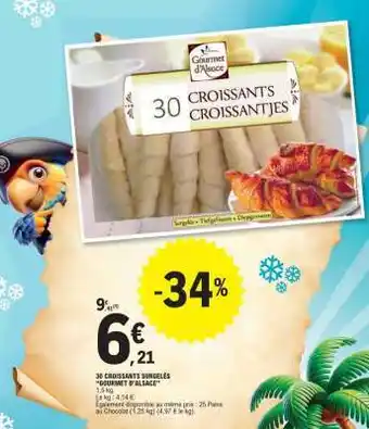 E.Leclerc 30 CROISSANTS SURGELÉS 'GOURMET D'ALSACE' offre