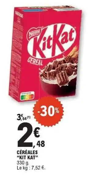 E.Leclerc CÉRÉALES KIT KAT offre