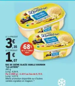 E.Leclerc Bac de crème glacée vanille bourbon 'La Laitière' offre