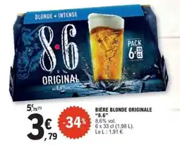 E.Leclerc BIÈRE BLONDE ORIGINALE “8.6” offre
