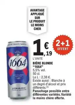 E.Leclerc Bière Blonde 1664 offre