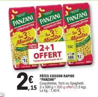 E.Leclerc Pâtes Cuisson Rapide 'Panzani' offre