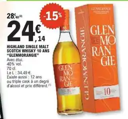 E.Leclerc Highland Single Malt Scotch Whisky 10 ans 'Glenmorangie' offre