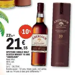 E.Leclerc SPEYSIDE SINGLE MALT SCOTCH WHISKY 10 ANS “ABERLOUR” offre