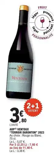 E.Leclerc AOP VENTOUX TERROIR DARONTON 2023 offre
