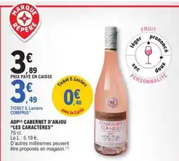 E.Leclerc CABERNET D'ANJOU 'LES CARACTÈRES' offre