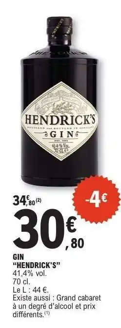 E.Leclerc Gin Hendrick's offre