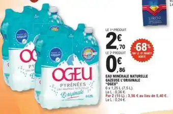 E.Leclerc Eau Minérale Naturelle Gazeuse L'Originale Ogeu offre