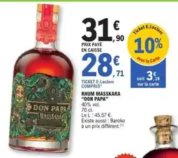 E.Leclerc RHUM MASSKARA 'DON PAPA' offre
