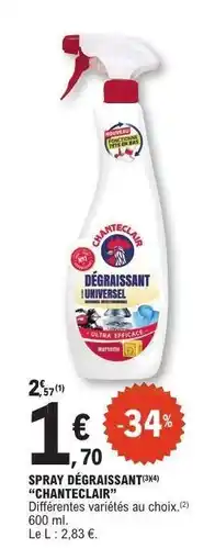 E.Leclerc SPRAY DÉGRAISSANT CHANTECLAIR offre