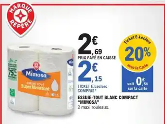 E.Leclerc ESSUIE-TOUT BLANC COMPACT “MIMOSA” offre