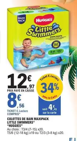 E.Leclerc Culottes de bain Maxipack Little Swimmers 'Huggies' offre