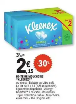 E.Leclerc BOÎTE DE MOUCHOIRS “KLEENEX” offre