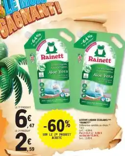 E.Leclerc Lessive liquide Ecolabel Rainett offre