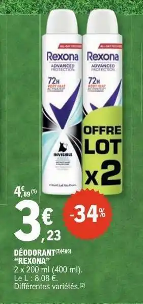 E.Leclerc DEODORANT REXONA offre