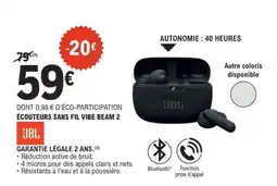 E.Leclerc ÉCOUTEURS SANS FIL VIBE BEAM 2 offre