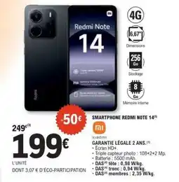 E.Leclerc Smartphone redmi note 14 offre