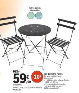 E.Leclerc SET BISTROT 3 PIÈCES offre