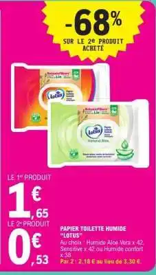 E.Leclerc Papier Toilette Humide Lotus offre