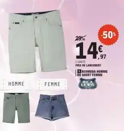 E.Leclerc BERMUDA HOMME OU SHORT FEMME offre