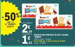 E.Leclerc Biscuits Duo Chocolat au Lait & Blanc 'Kinder' offre
