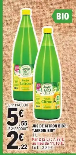 E.Leclerc Jus de Citron Bio Jardin Bio offre