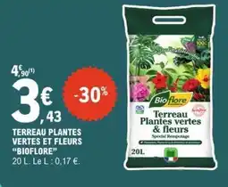 E.Leclerc TERREAU PLANTES VERTES ET FLEURS “BIOFLORE” offre