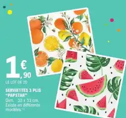 E.Leclerc SERVIETTES 3 PLIS “PAPSTAR” offre