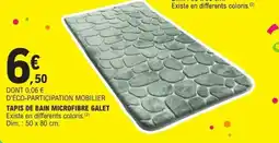 E.Leclerc TAPIS DE BAIN MICROFIBRE GALET offre