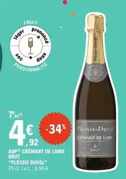E.Leclerc AOP Crémant de Loire Brut 'Plessis Duval' offre